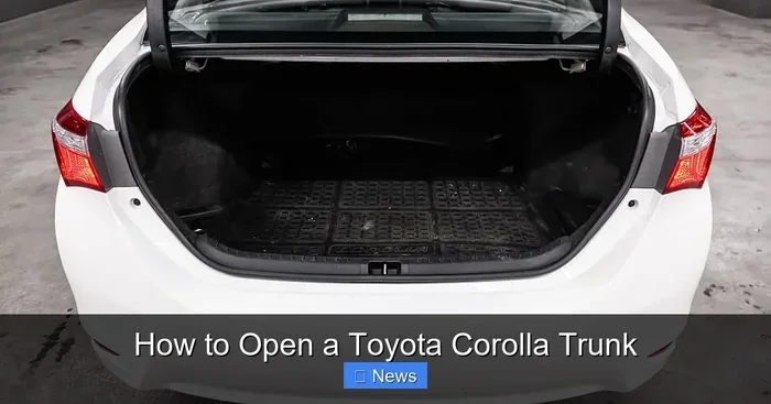 How to Open the Butt of a Toyota Corolla the Right Way